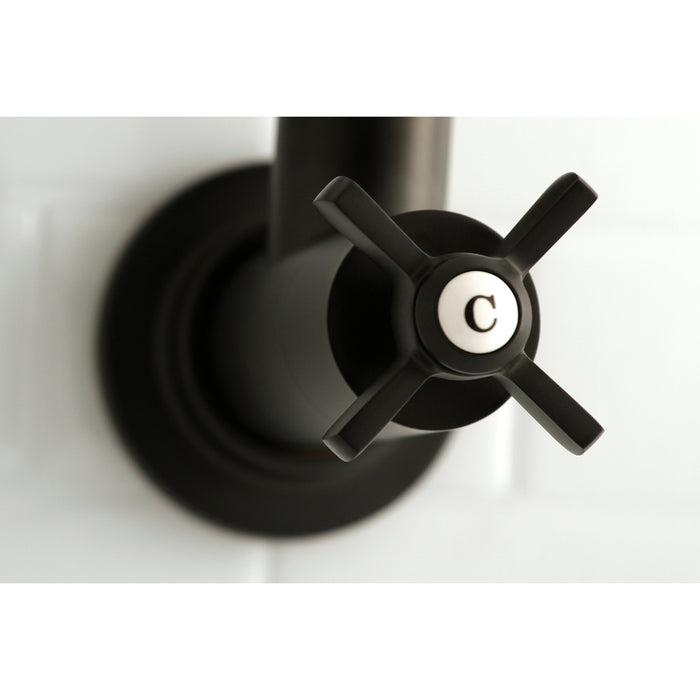 Kingston Sona KS8100ZX - Millennium Two-Handle 1-Hole Wall Mount Pot Filler Faucet, Matte Black