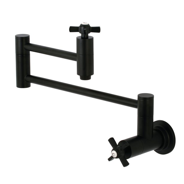 Kingston Sona KS8100ZX - Millennium Two-Handle 1-Hole Wall Mount Pot Filler Faucet, Matte Black