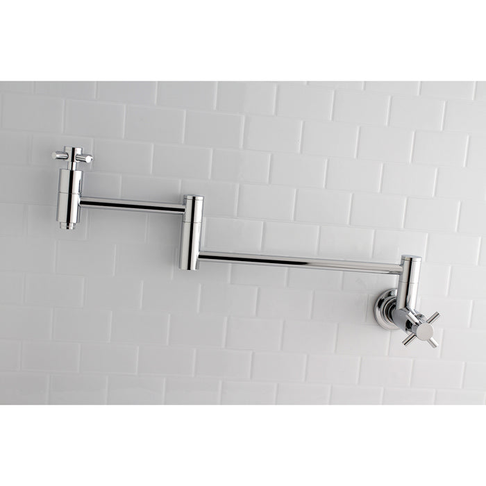 Kingston Sona KS8101DX - Concord Two-Handle 1-Hole Wall Mount Pot Filler Faucet, Polished Chrome