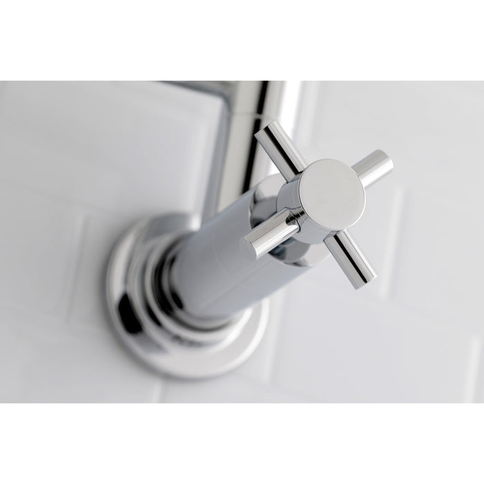 Kingston Sona KS8101DX - Concord Two-Handle 1-Hole Wall Mount Pot Filler Faucet, Polished Chrome