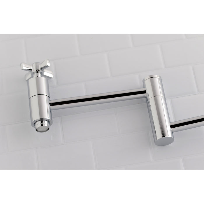 Kingston Sona KS8101ZX - Millennium Two-Handle 1-Hole Wall Mount Pot Filler Faucet, Polished Chrome