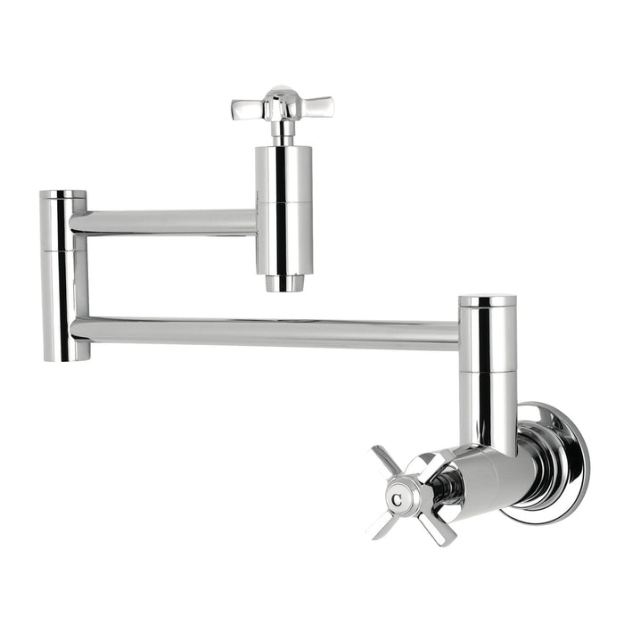 Kingston Sona KS8101ZX - Millennium Two-Handle 1-Hole Wall Mount Pot Filler Faucet, Polished Chrome