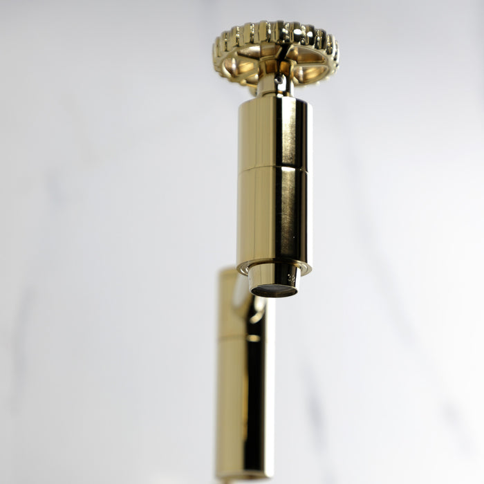 Kingston Sona KS8102CG - Fuller Two-Handle 1-Hole Wall Mount Pot Filler Faucet, Polished Brass