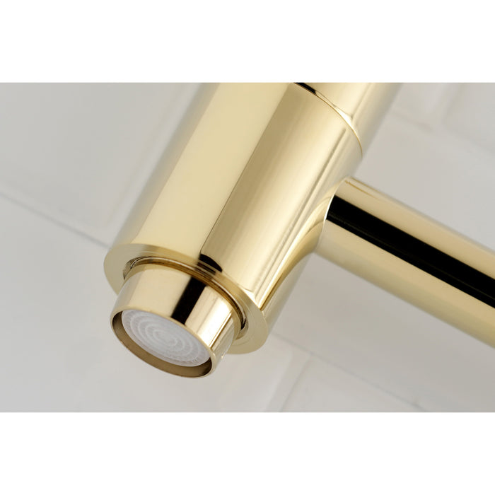 Kingston Sona KS8102DX - Concord Two-Handle 1-Hole Wall Mount Pot Filler Faucet, Polished Brass