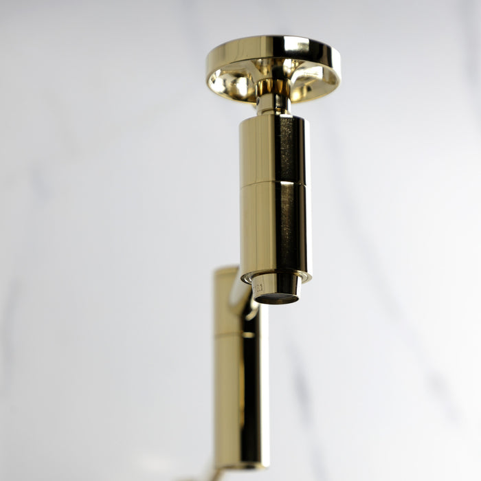 Kingston Sona KS8102RX - Belknap Two-Handle 1-Hole Wall Mount Pot Filler Faucet, Polished Brass