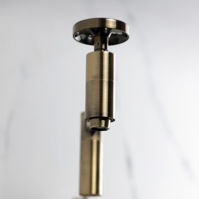 Kingston Sona KS8103RX - Belknap Two-Handle 1-Hole Wall Mount Pot Filler Faucet, Antique Brass