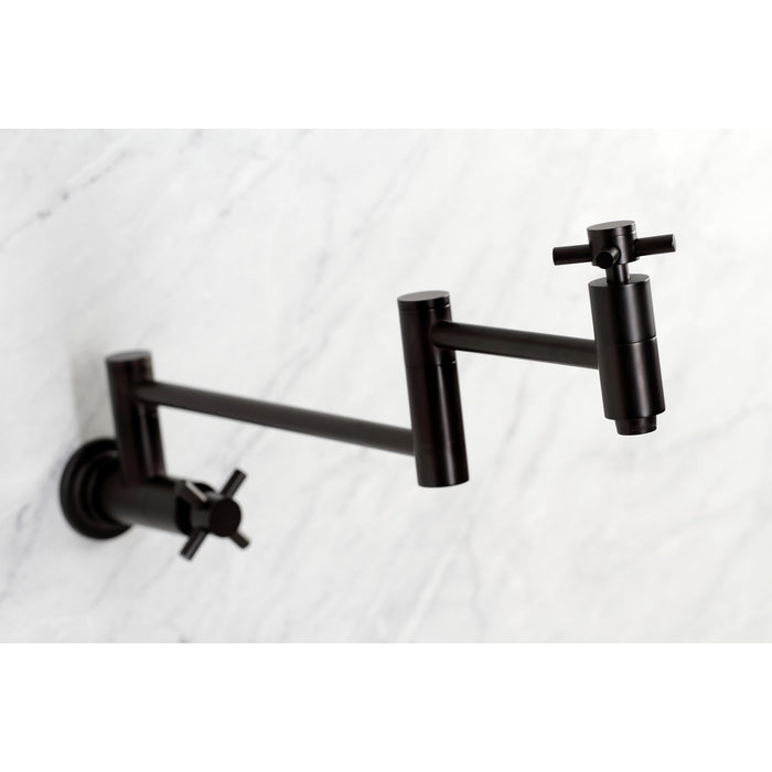 Kingston Sona KS8105DX - Concord Two-Handle 1-Hole Wall Mount Pot Filler Faucet, Oil Rubbed Bronze