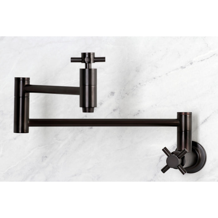 Kingston Sona KS8105DX - Concord Two-Handle 1-Hole Wall Mount Pot Filler Faucet, Oil Rubbed Bronze