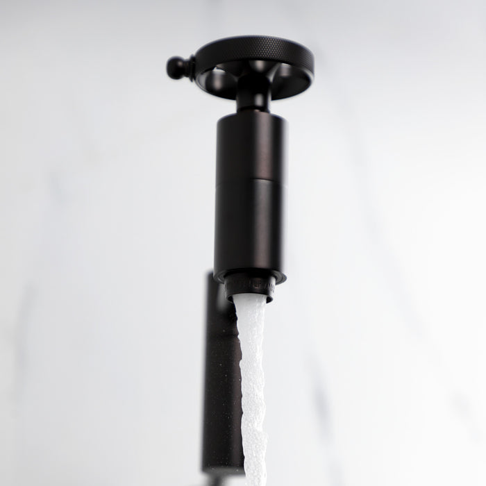 Kingston Sona KS8105RKZ - Wendell Two-Handle 1-Hole Wall Mount Pot Filler Faucet with Knurled Handle, Oil Rubbed Bronze