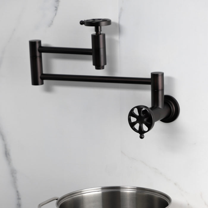 Kingston Sona KS8105RX - Belknap Two-Handle 1-Hole Wall Mount Pot Filler Faucet, Oil Rubbed Bronze