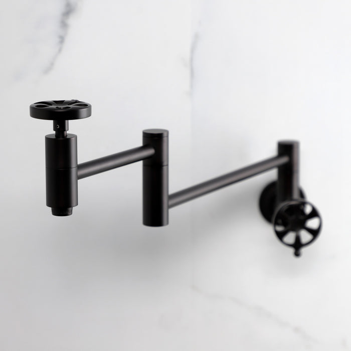 Kingston Sona KS8105RX - Belknap Two-Handle 1-Hole Wall Mount Pot Filler Faucet, Oil Rubbed Bronze
