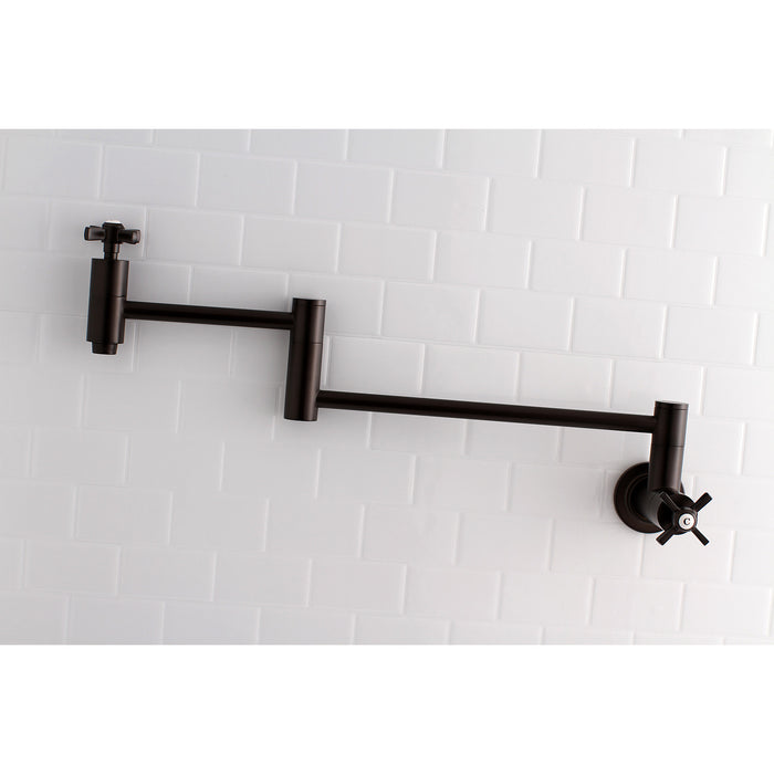 Kingston Sona KS8105ZX - Millennium Two-Handle 1-Hole Wall Mount Pot Filler Faucet, Oil Rubbed Bronze