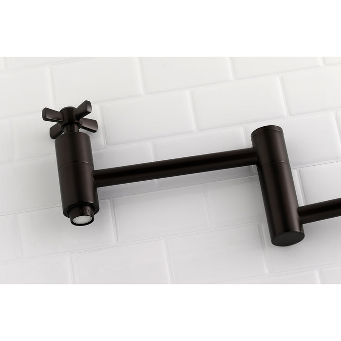 Kingston Sona KS8105ZX - Millennium Two-Handle 1-Hole Wall Mount Pot Filler Faucet, Oil Rubbed Bronze