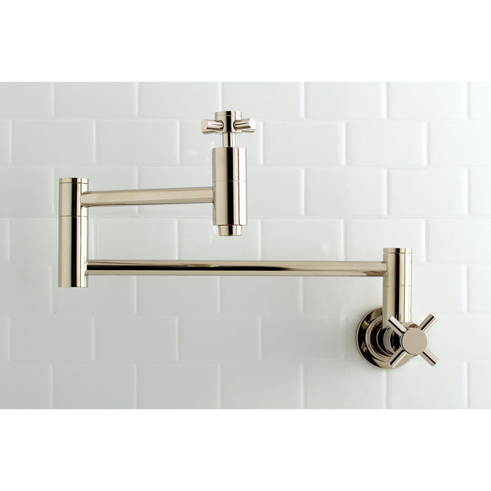 Kingston Sona KS8106DX - Concord Two-Handle 1-Hole Wall Mount Pot Filler Faucet, Polished Nickel