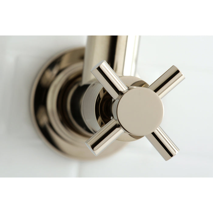 Kingston Sona KS8106DX - Concord Two-Handle 1-Hole Wall Mount Pot Filler Faucet, Polished Nickel