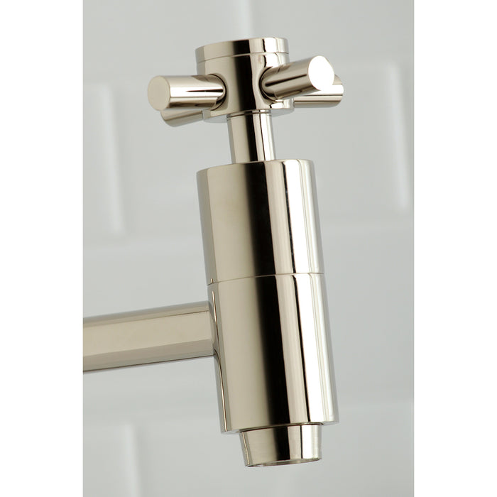 Kingston Sona KS8106DX - Concord Two-Handle 1-Hole Wall Mount Pot Filler Faucet, Polished Nickel