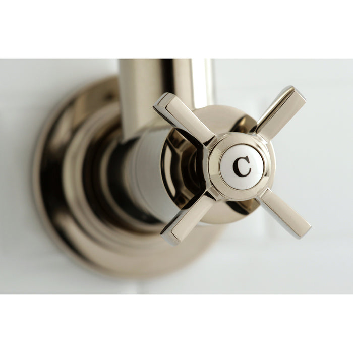 Kingston Sona KS8106ZX - Millennium Two-Handle 1-Hole Wall Mount Pot Filler Faucet, Polished Nickel