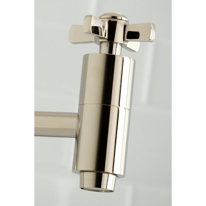 Kingston Sona KS8106ZX - Millennium Two-Handle 1-Hole Wall Mount Pot Filler Faucet, Polished Nickel