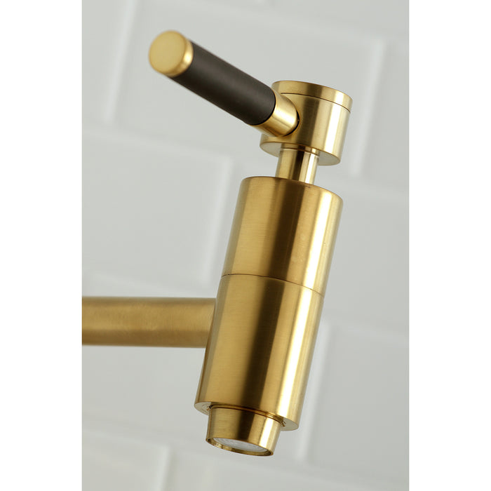 Kaiser KS8107DKL Two-Handle 1-Hole Wall Mount Pot Filler Faucet, Brushed Brass