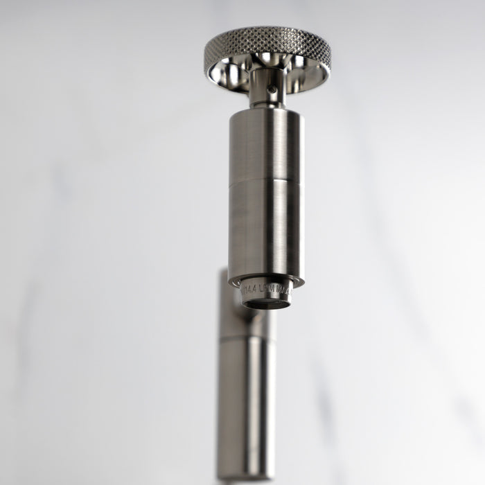 Kingston Sona KS8108RKX - Webb Two-Handle 1-Hole Wall Mount Pot Filler Faucet with Knurled Handle, Brushed Nickel