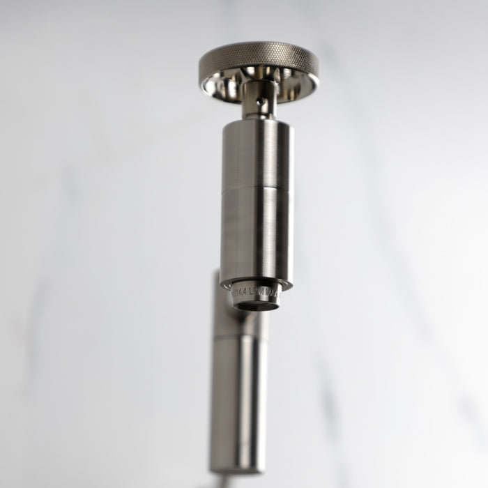 Kingston Sona KS8108RKZ - Wendell Two-Handle 1-Hole Wall Mount Pot Filler Faucet with Knurled Handle, Brushed Nickel