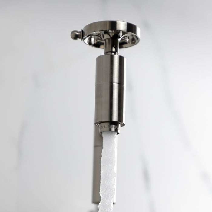 Kingston Sona KS8108RX - Belknap Two-Handle 1-Hole Wall Mount Pot Filler Faucet, Brushed Nickel