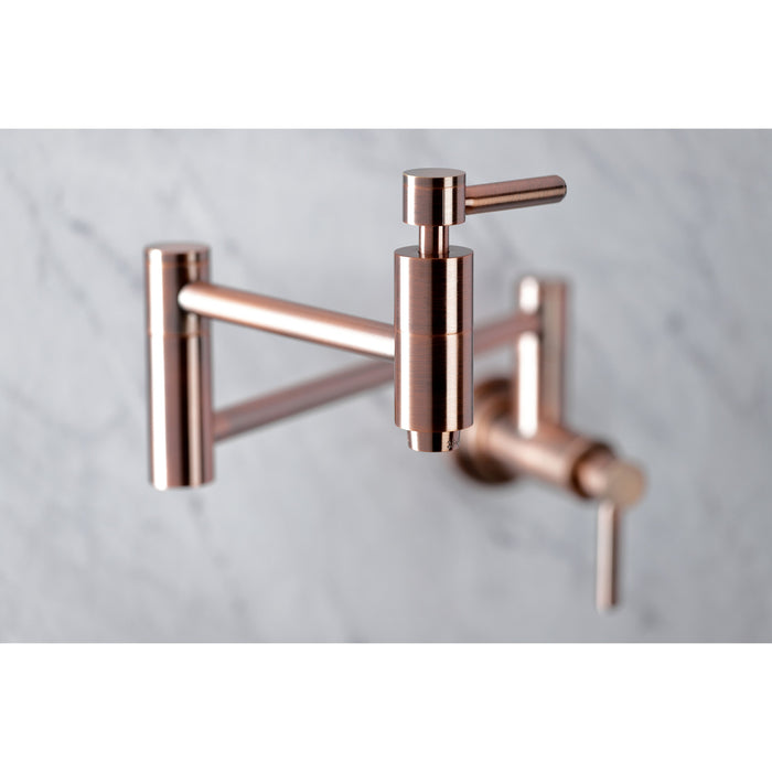 Concord KS810DLAC Two-Handle 1-Hole Wall Mount Pot Filler Faucet, Antique Copper