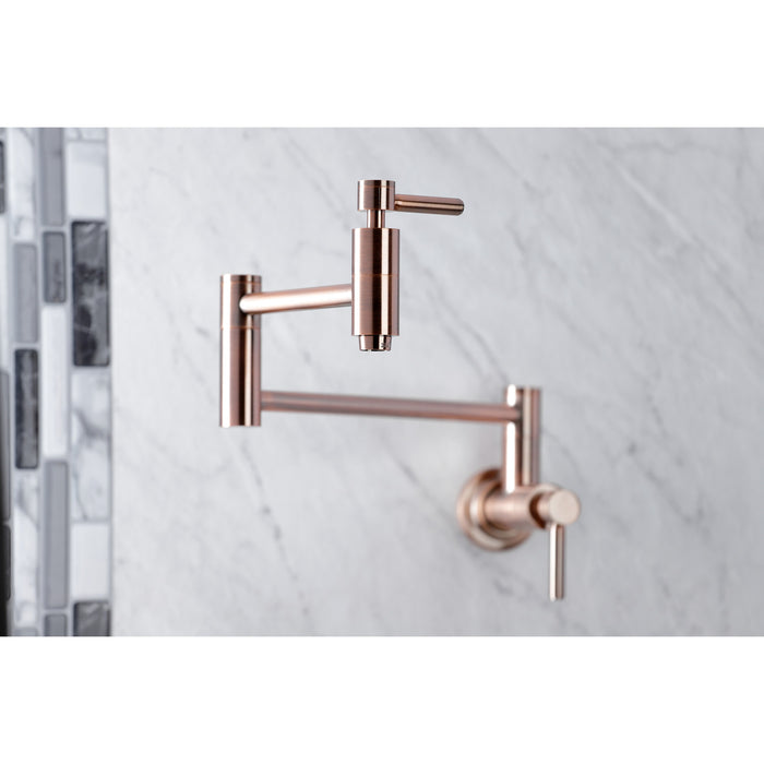 Concord KS810DLAC Two-Handle 1-Hole Wall Mount Pot Filler Faucet, Antique Copper