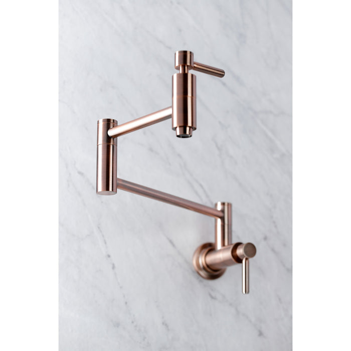 Concord KS810DLAC Two-Handle 1-Hole Wall Mount Pot Filler Faucet, Antique Copper