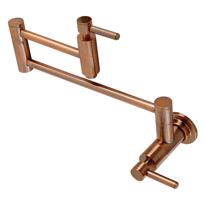 Concord KS810DLAC Two-Handle 1-Hole Wall Mount Pot Filler Faucet, Antique Copper