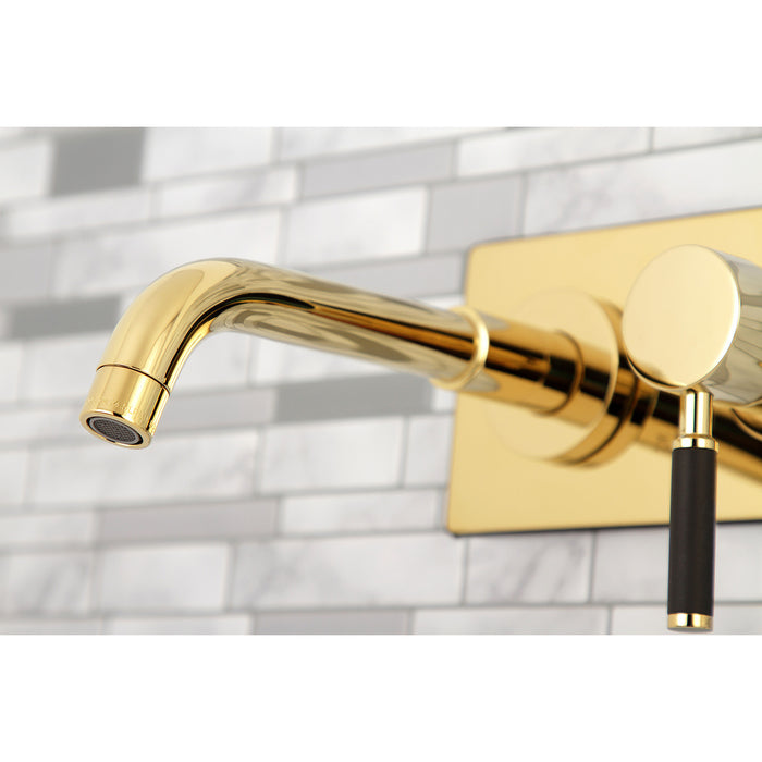 Kingston Sona KS8112DKL - Kaiser Single-Handle 2-Hole Wall Mount Bathroom Faucet, Polished Brass