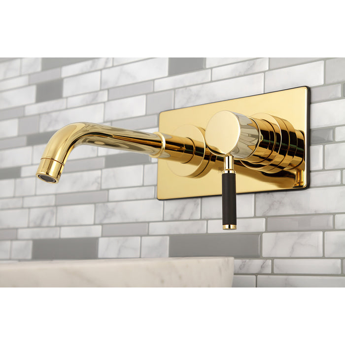 Kingston Sona KS8112DKL - Kaiser Single-Handle 2-Hole Wall Mount Bathroom Faucet, Polished Brass