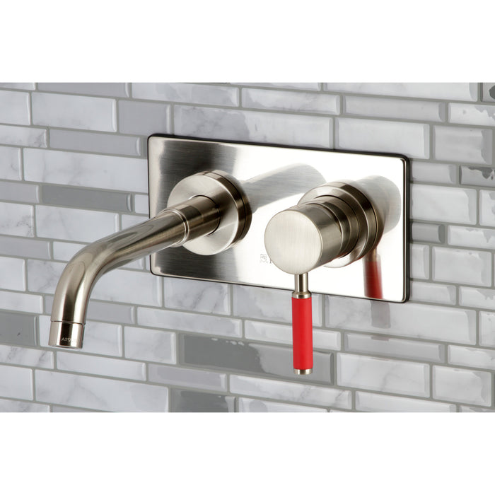 Kingston Sona KS8118DKL - Kaiser Single-Handle 2-Hole Wall Mount Bathroom Faucet, Brushed Nickel
