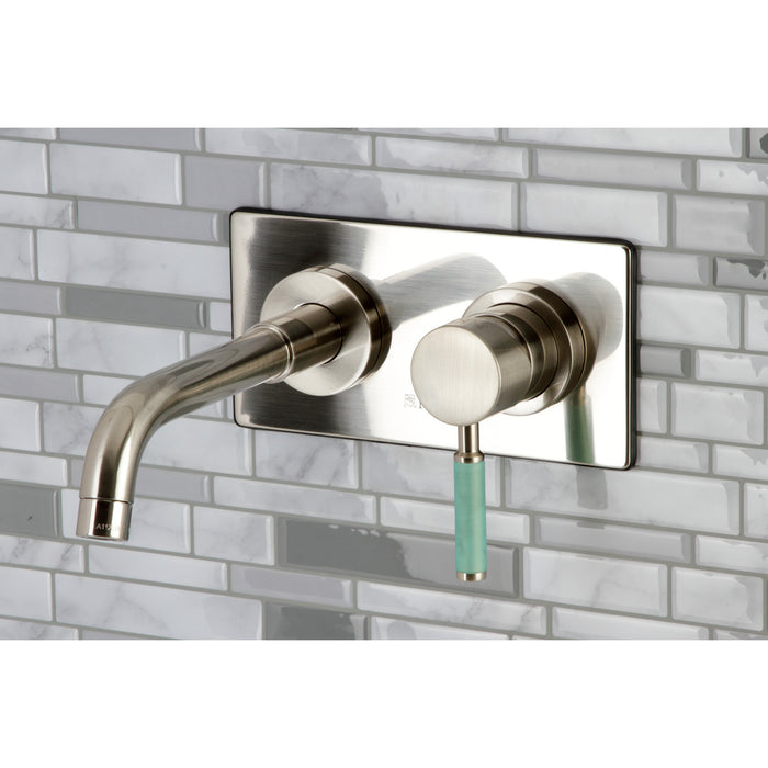 Kingston Sona KS8118DKL - Kaiser Single-Handle 2-Hole Wall Mount Bathroom Faucet, Brushed Nickel