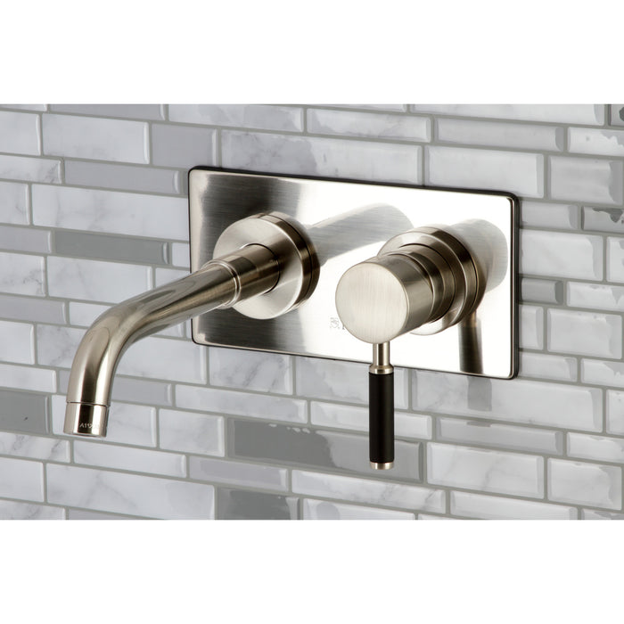 Kingston Sona KS8118DKL - Kaiser Single-Handle 2-Hole Wall Mount Bathroom Faucet, Brushed Nickel