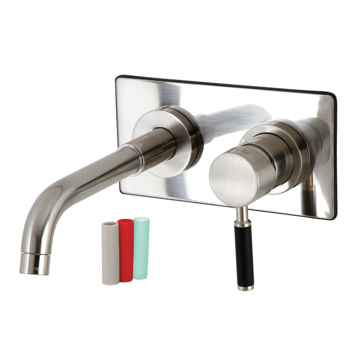 Kingston Sona KS8118DKL - Kaiser Single-Handle 2-Hole Wall Mount Bathroom Faucet, Brushed Nickel