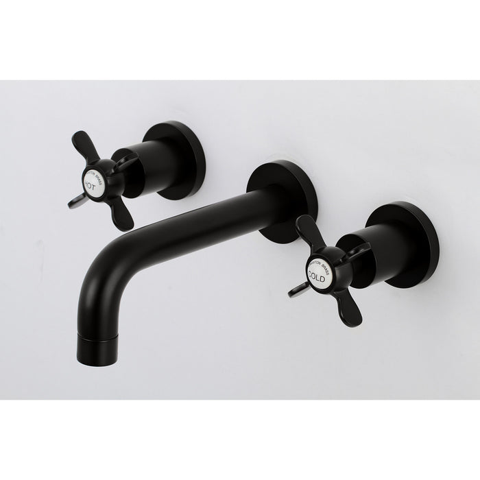 Kingston Sona KS8120BEX - Essex Double-Handle 3-Hole Wall Mount Bathroom Faucet, Matte Black