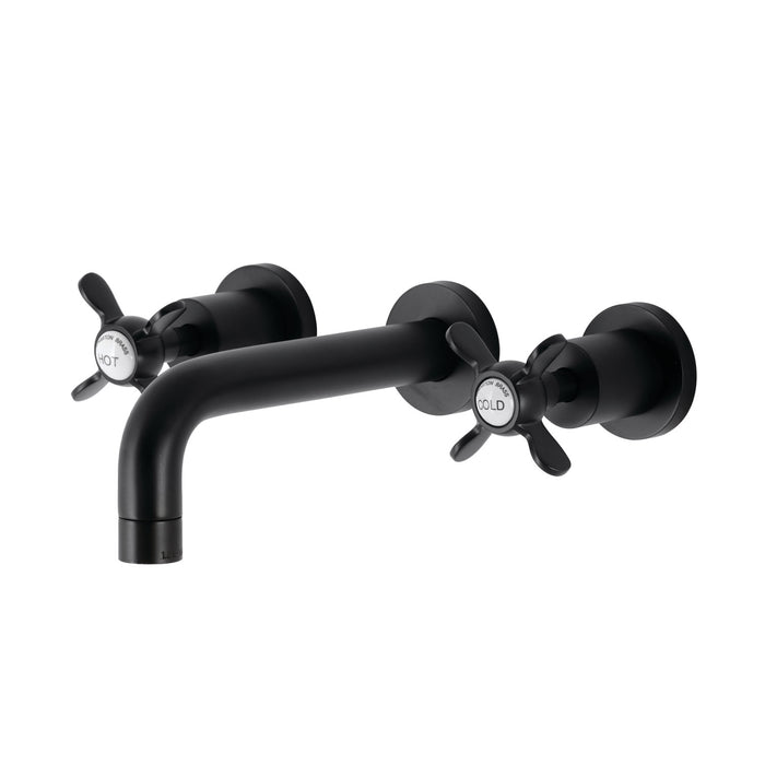 Kingston Sona KS8120BEX - Essex Double-Handle 3-Hole Wall Mount Bathroom Faucet, Matte Black