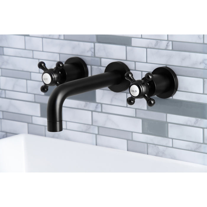Kingston Sona KS8120BX - Metropolitan Double-Handle 3-Hole Wall Mount Bathroom Faucet, Matte Black