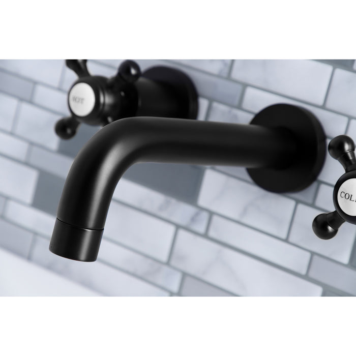 Kingston Sona KS8120BX - Metropolitan Double-Handle 3-Hole Wall Mount Bathroom Faucet, Matte Black