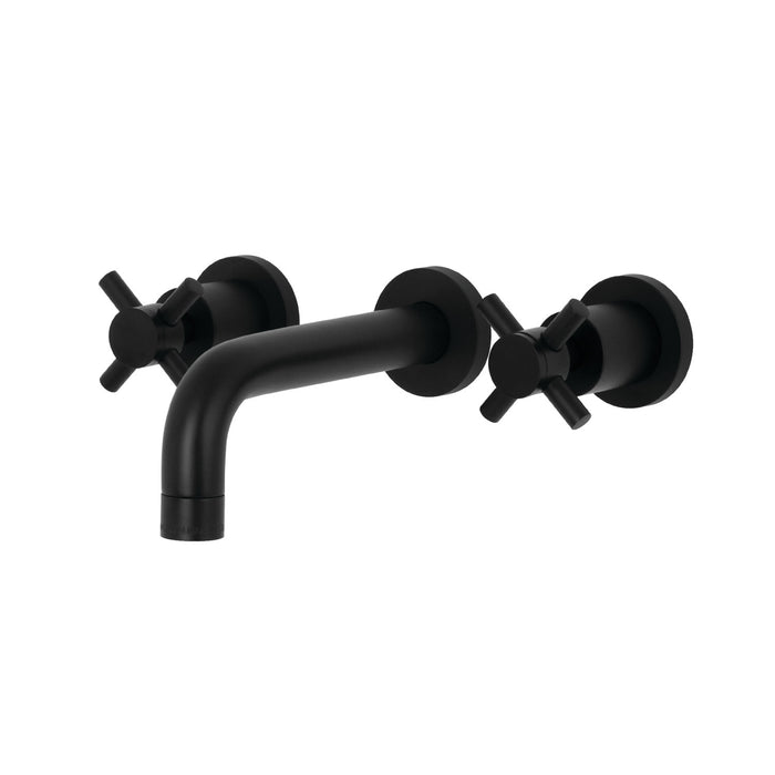 Kingston Sona KS8120DX - Concord Double-Handle 3-Hole Wall Mount Bathroom Faucet, Matte Black