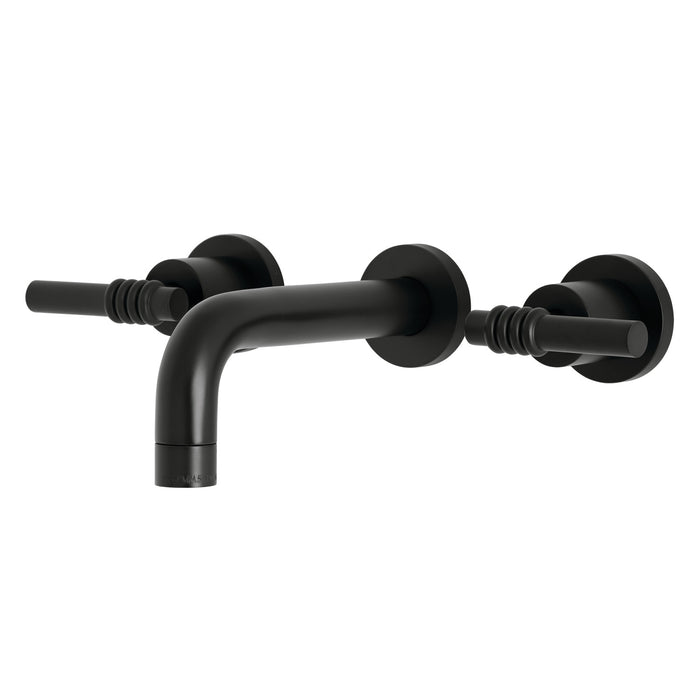 Kingston Sona KS8120ML - Milano Double-Handle 3-Hole Wall Mount Bathroom Faucet, Matte Black