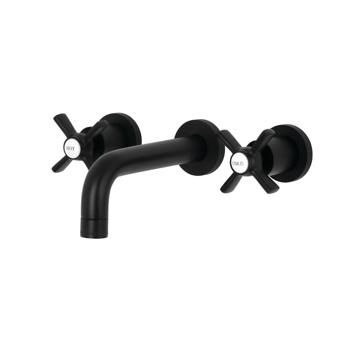 Kingston Sona KS8120ZX - Millennium Double-Handle 3-Hole Wall Mount Bathroom Faucet, Matte Black