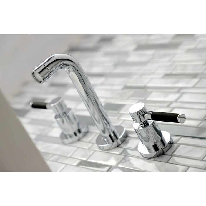 Kingston Sona KS8121DKL - Kaiser Double-Handle 3-Hole Wall Mount Bathroom Faucet, Polished Chrome