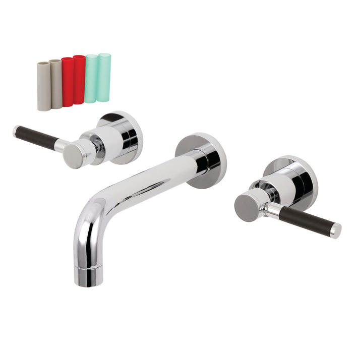 Kingston Sona KS8121DKL - Kaiser Double-Handle 3-Hole Wall Mount Bathroom Faucet, Polished Chrome