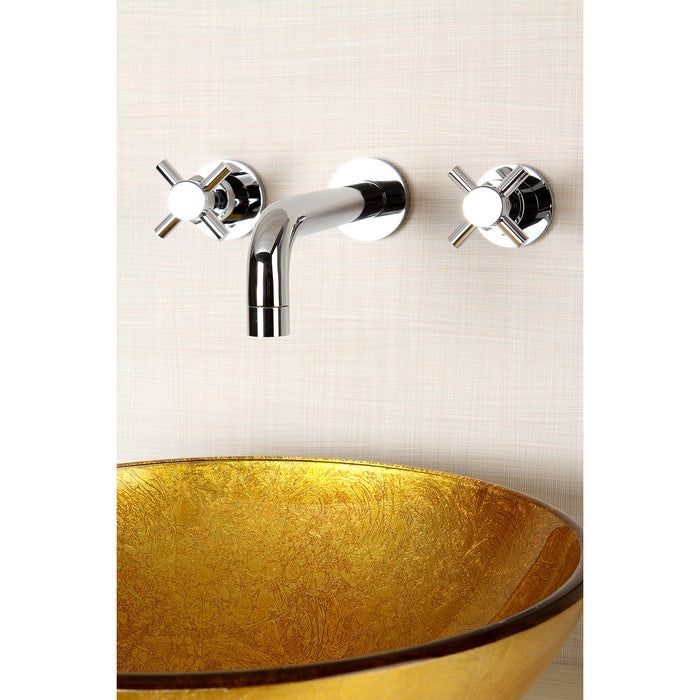 Kingston Sona KS8121DX - Concord Double-Handle 3-Hole Wall Mount Bathroom Faucet, Polished Chrome