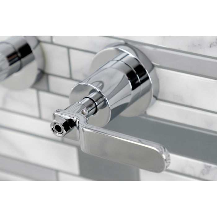 Whitaker KS8121KL Double-Handle 3-Hole Wall Mount Bathroom Faucet, Polished Chrome