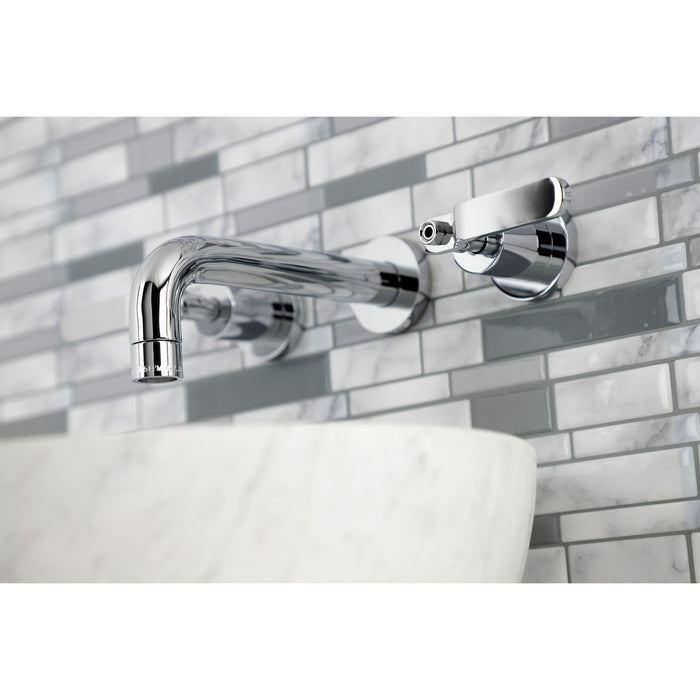 Whitaker KS8121KL Double-Handle 3-Hole Wall Mount Bathroom Faucet, Polished Chrome