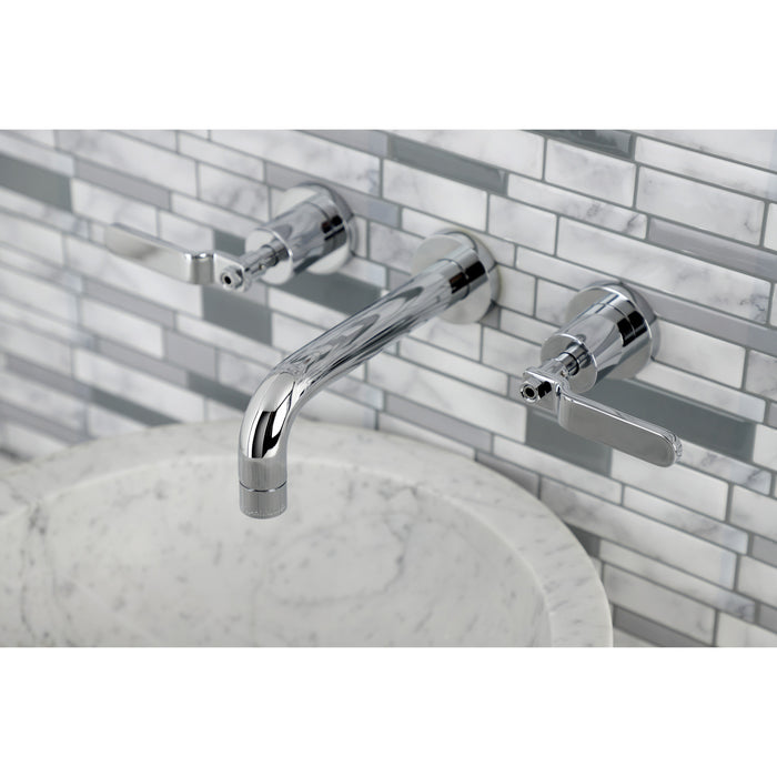 Whitaker KS8121KL Double-Handle 3-Hole Wall Mount Bathroom Faucet, Polished Chrome