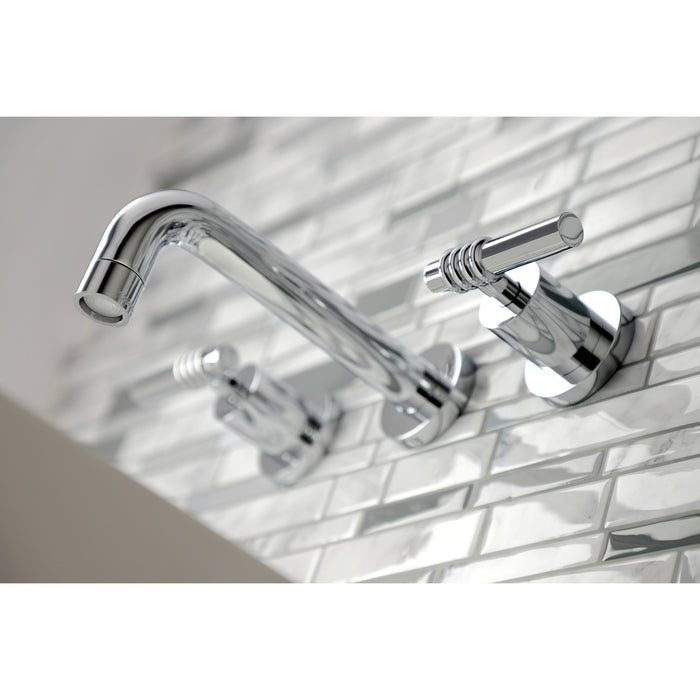 Kingston Sona KS8121ML - Milano Double-Handle 3-Hole Wall Mount Bathroom Faucet, Polished Chrome